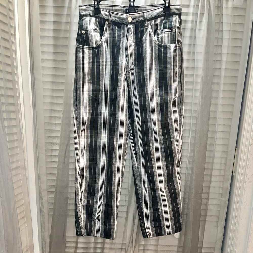 JOE BOXER Vintage Plaid Denim Jeans. Sz 32 Short Inseam. Inseam 26.